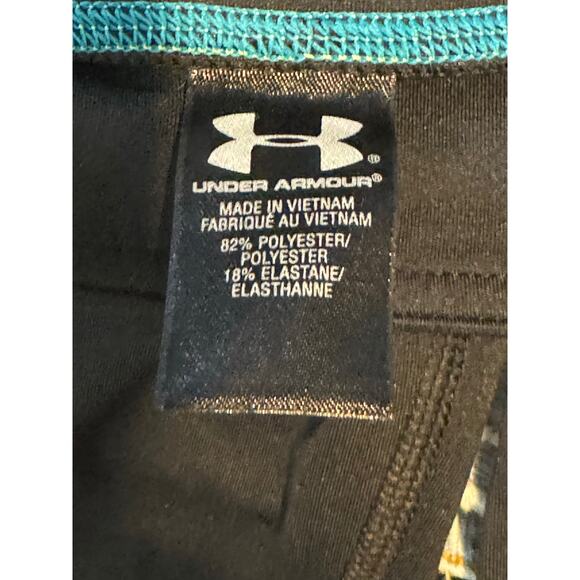 Under Armour Allseasongear Fitted Black with Blue Leggings Activewear Medium - Picture 6 of 6